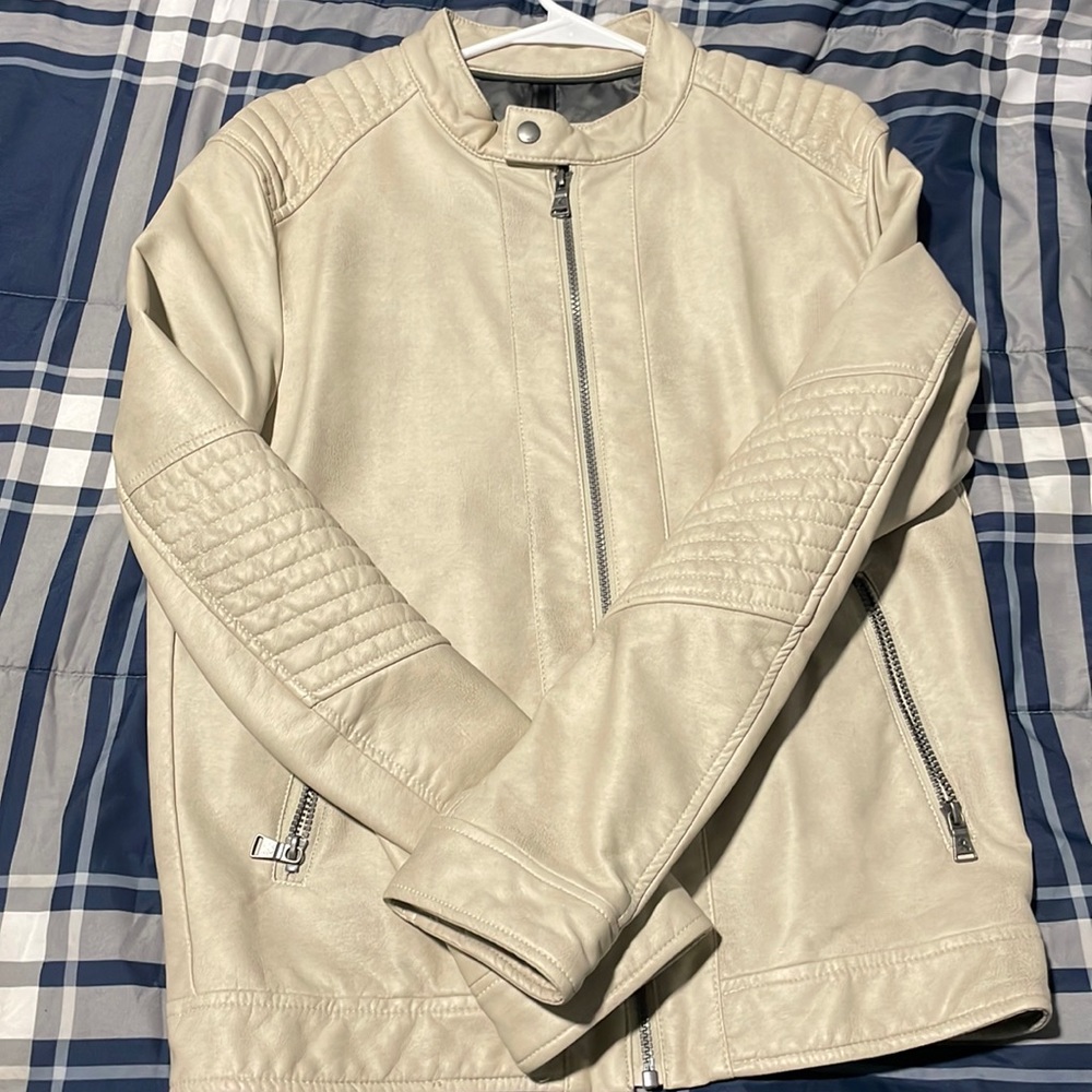 Beige men express jacket size small